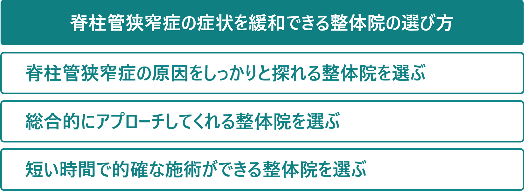 脊柱管狭窄症の症状を緩和する整体院の選び方